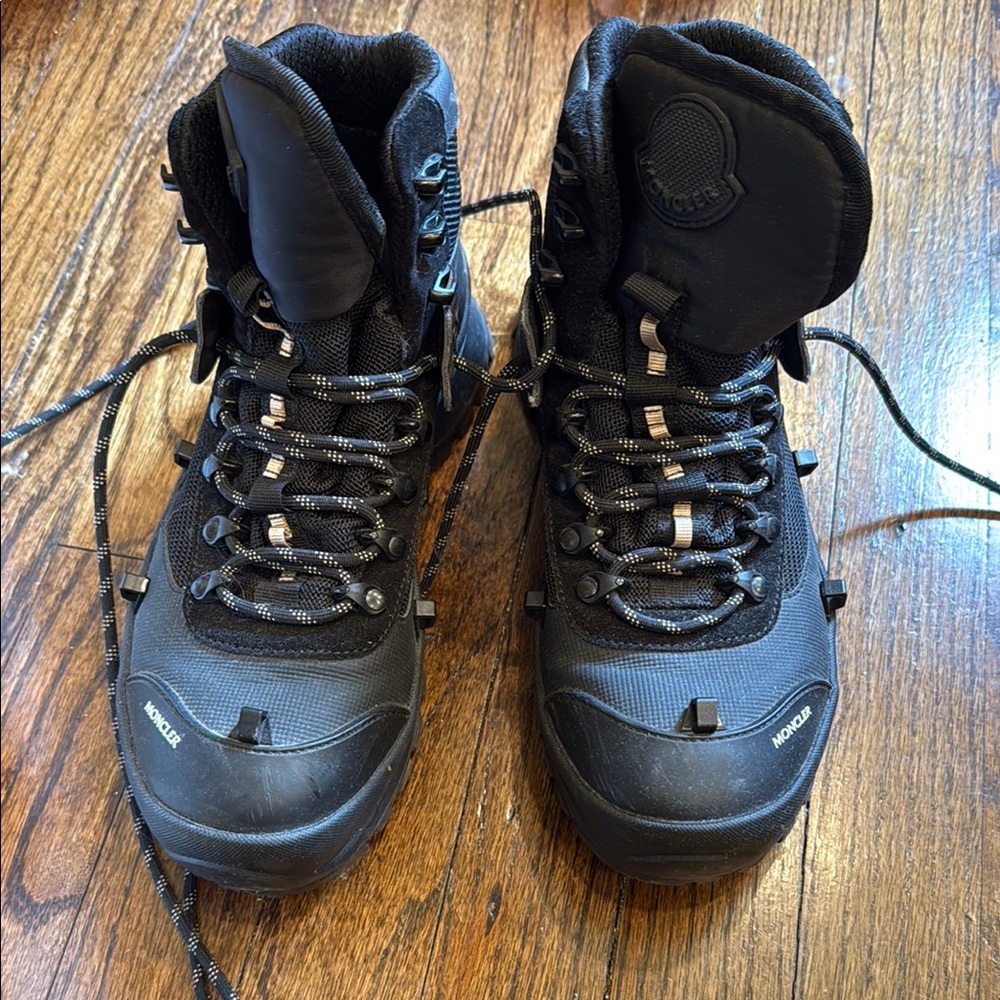 Moncler Black Rugged Boots with Reinforced Toe